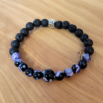 Purple Dream Fire Dragon Vein and Black Lava Stone