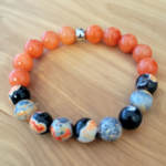 Orange Dream Fire Dragon Vein Agate  and Orange Jade Agate